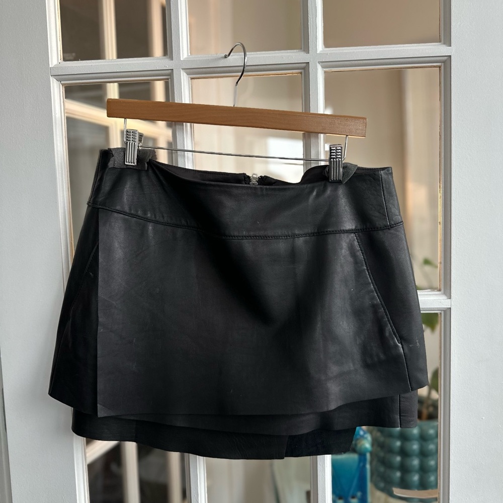 Black Leather Mini Skirt by Helmut Lang